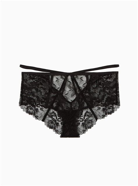 open back knickers|Black Strappy Chantilly Lace Open Back Cheeky Panty.